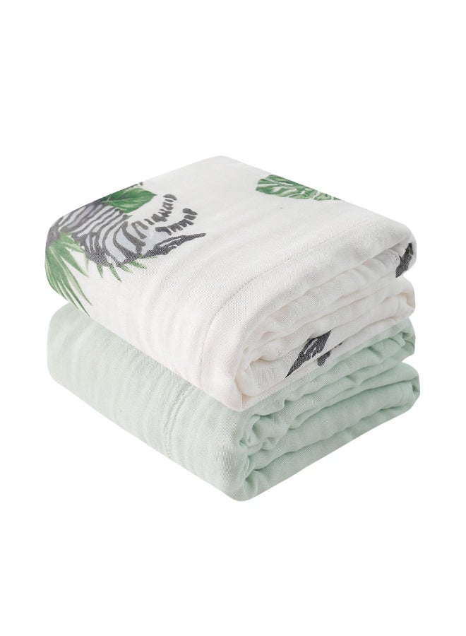 جي بي بطانية لفّ الأطفال من الموسلين من جود بيبي، 4 طبقات، 43 بوصة × 43 بوصة، عبوة من قطعتين، بطانية استقبال للأولاد والبنات، 110 × 110 سم، قابلة للتهوية، لفافة لفّ للأطفال حديثي الولادة، منشفة حمام ناعمة - Image 1